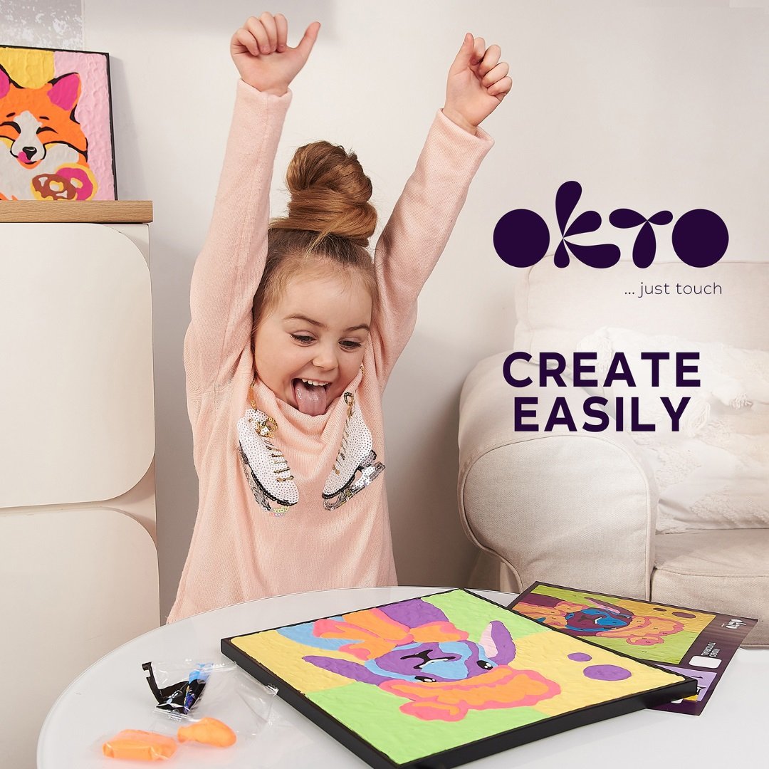 Okto set pictura cu argila usoara 29x29 cm 5 ani+ Bunny
