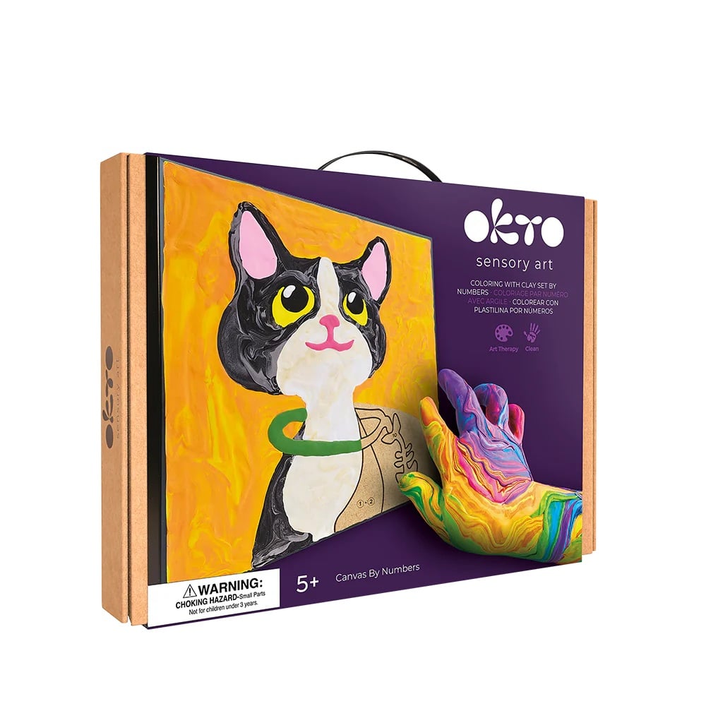Okto set pictura cu argila usoara 29x29 cm 5 ani+ Cat