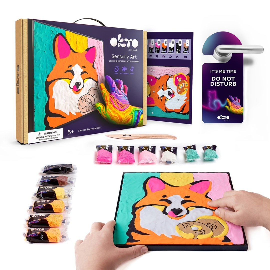 Okto set pictura cu argila usoara 29x29 cm 5 ani+ Fox