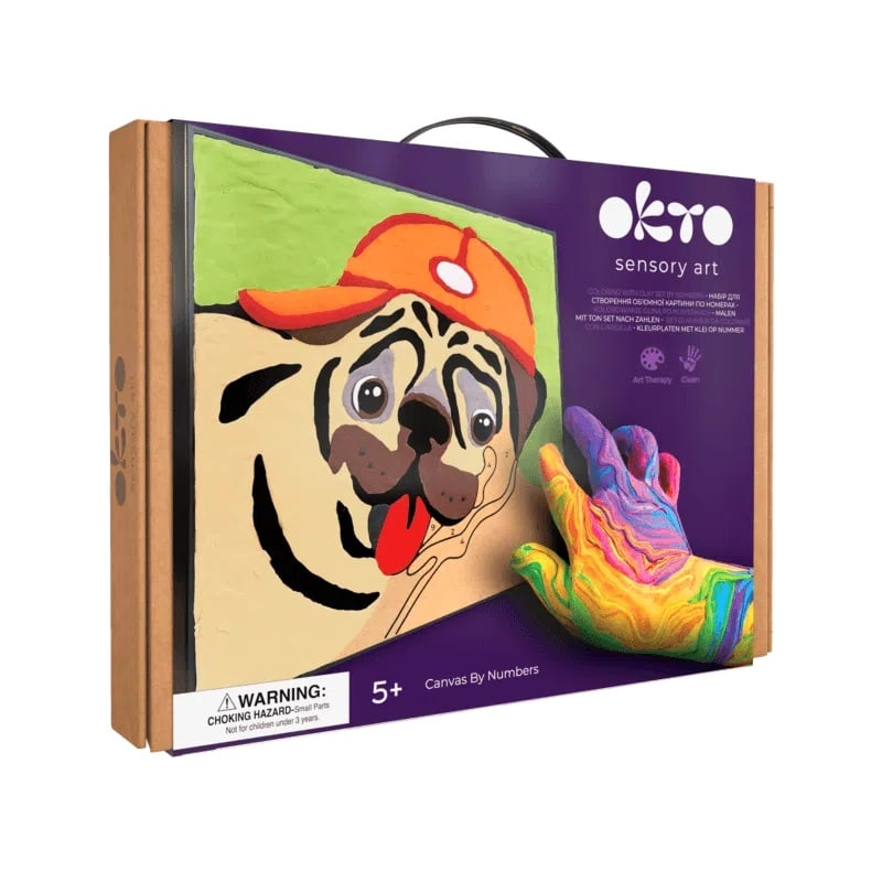Okto set pictura cu argila usoara 29x29 cm  5 ani+ Pug Dog