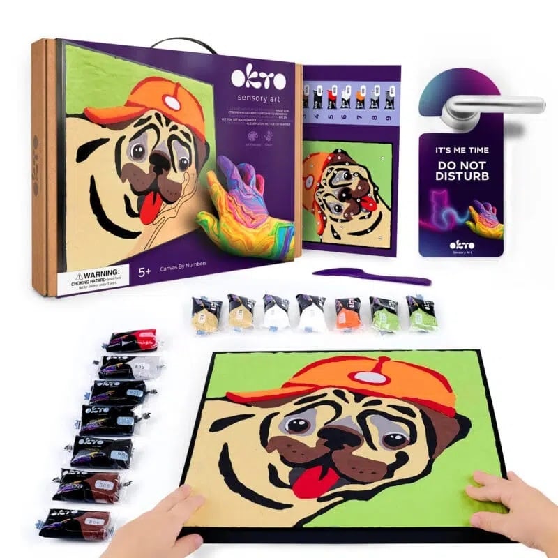 Okto set pictura cu argila usoara 29x29 cm  5 ani+ Pug Dog