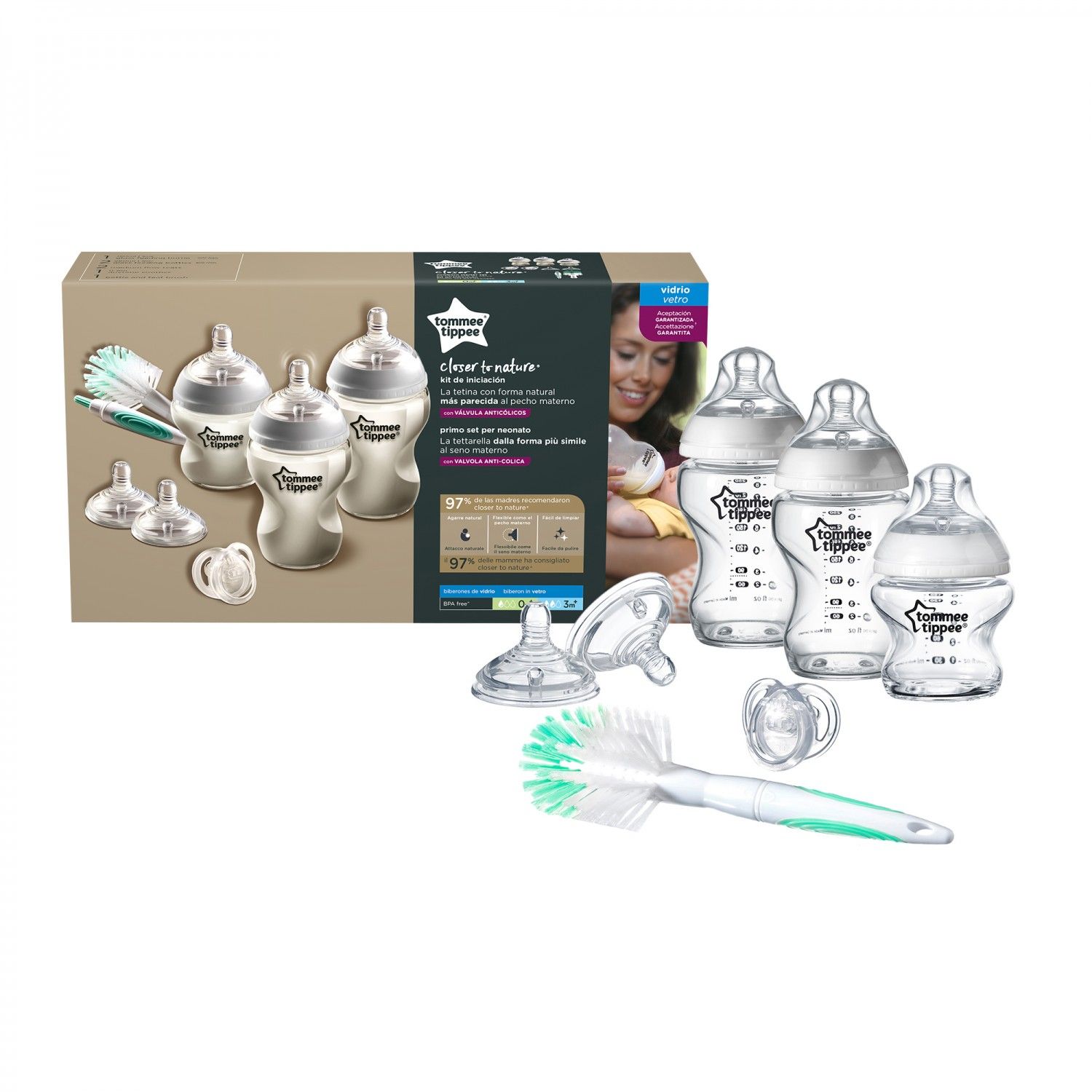 ommee Tippee set incepator cu biberoane sticla 01 Imagine principală a produsului