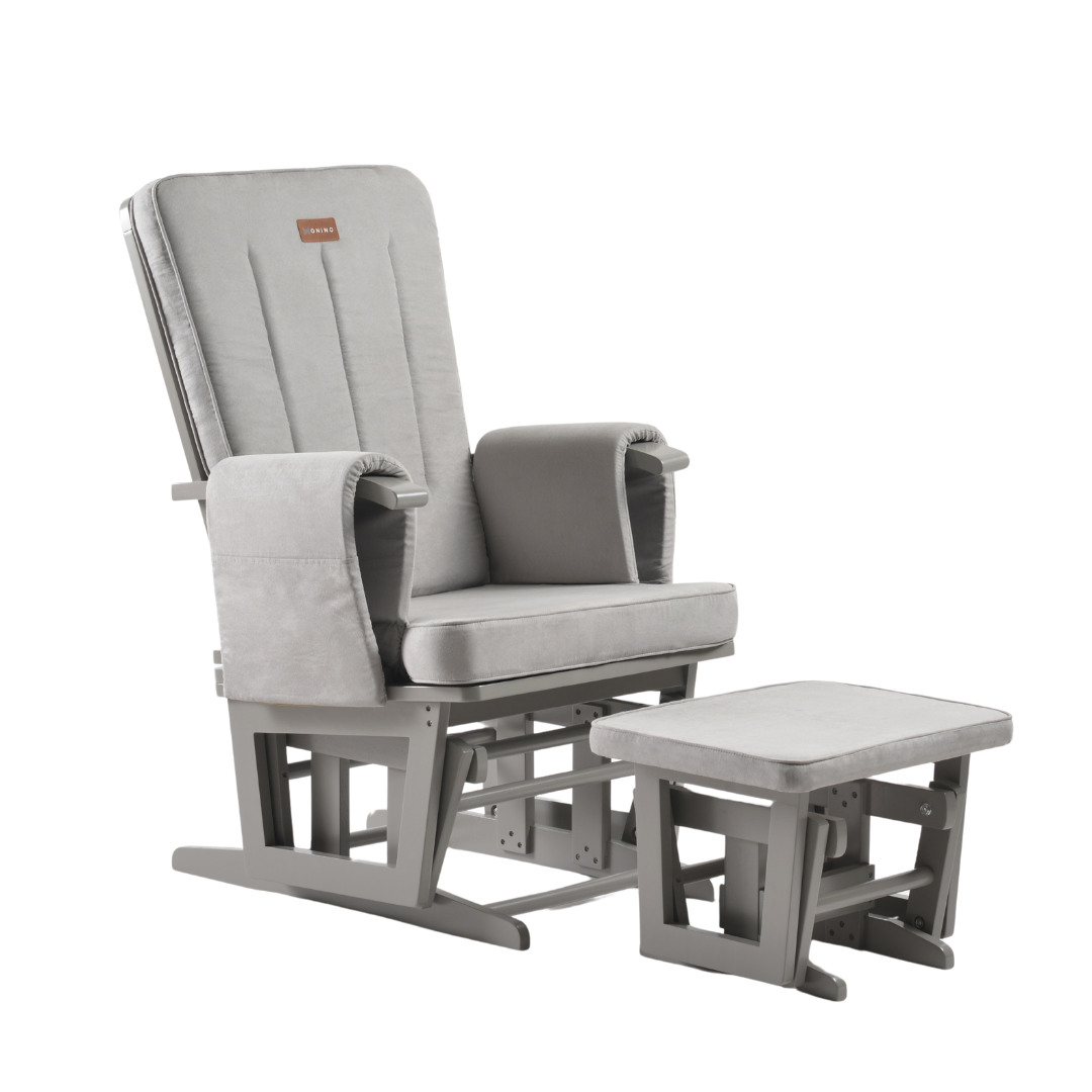 Onino fotoliu pentru alaptare cu suport de picioare CALM.me Classic Pearl Gray