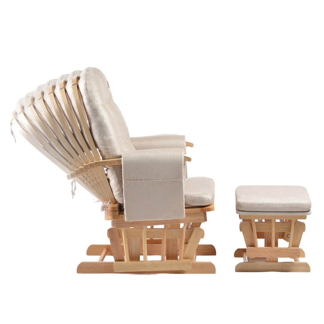 Onino fotoliu pentru alaptare cu suport de picioare CALM.me Natural Beige