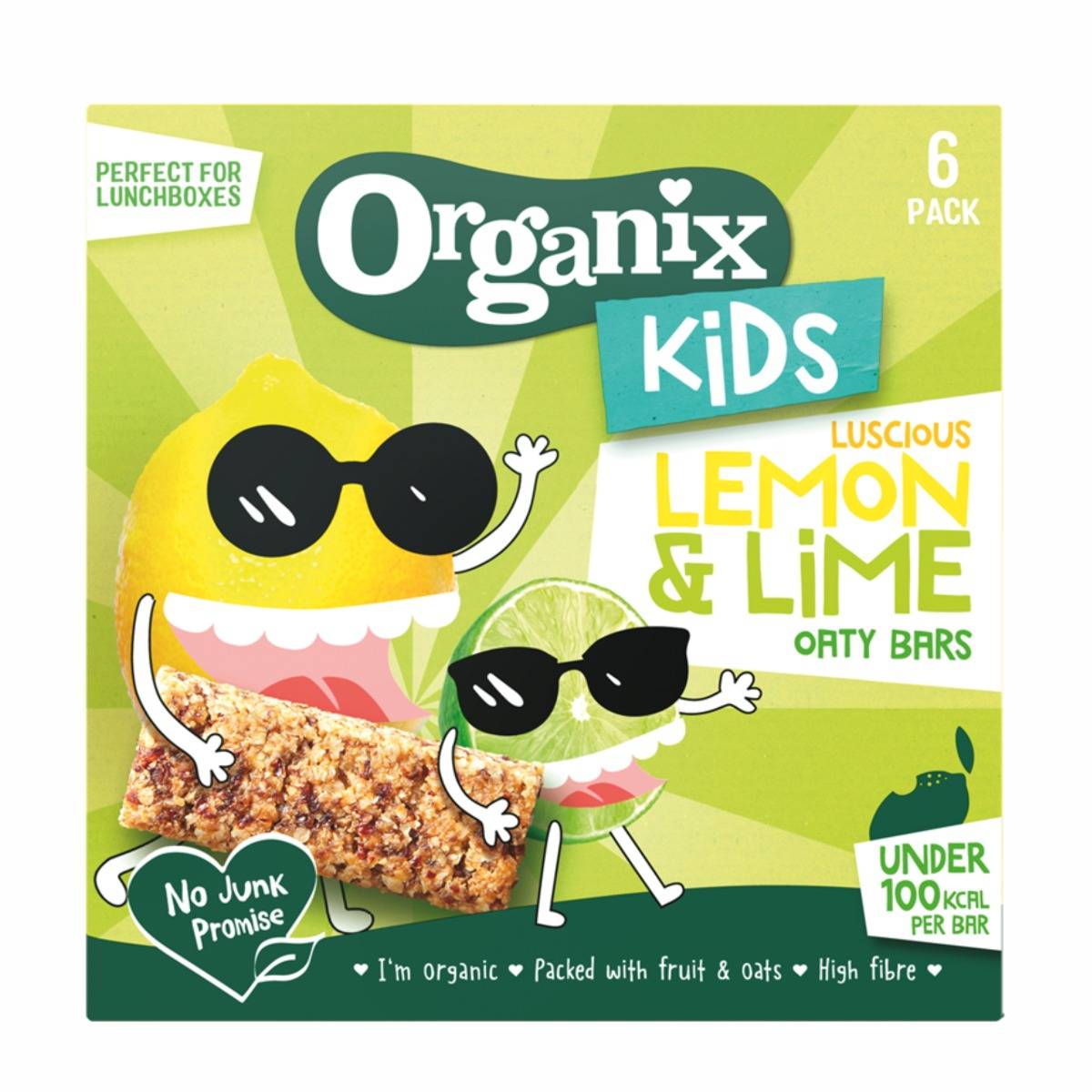 Organix batoane bio din ovaz integral cu lamaie si lime 3 ani+ 6x23 g