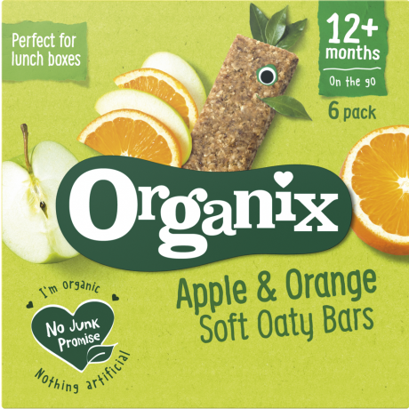 Organix baton ecologic din ovaz integral mere si portocale
