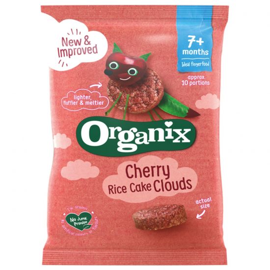 Organix bio rondele ecologice din orez cu cirese, 7m+, 40 g