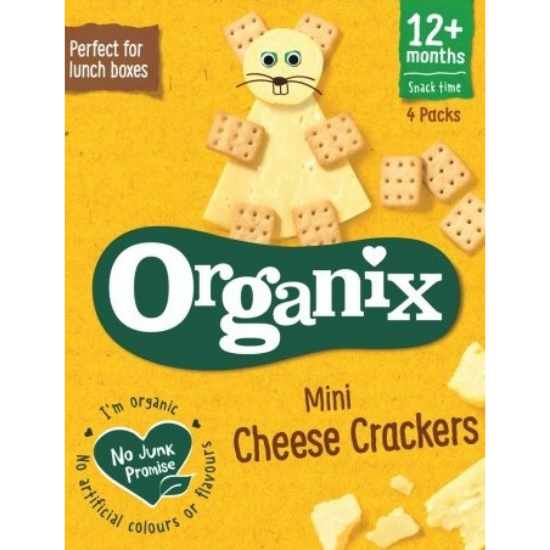 Organix biscuiti ecologici mini crocanti cu branza 1 an+, 4x20 g