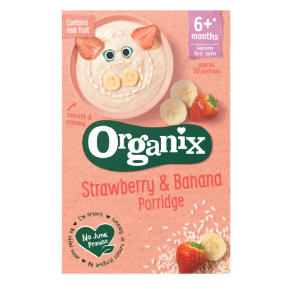 Organix cereale ecologice orez, porumb, banane si capsuni