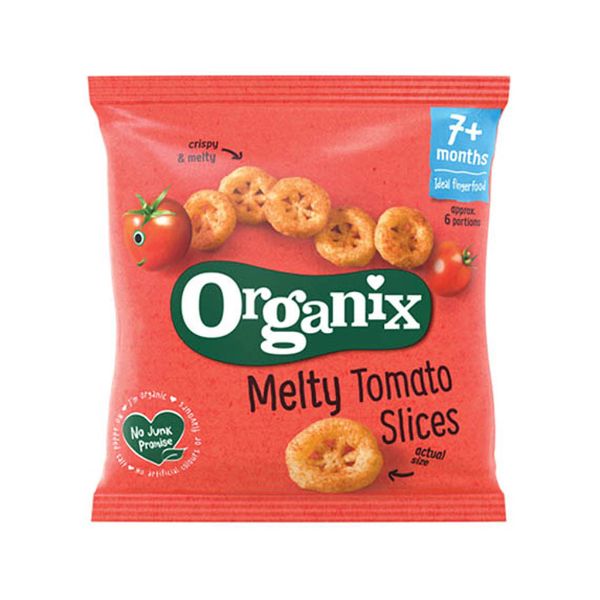 Organix  feliute de porumb expandat cu rosii si morcovi 7 luni+, 20 g