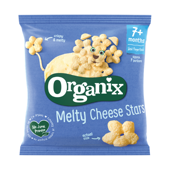 Organix Snack ecologic Bio stelute din porumb cu branza 7m+ 