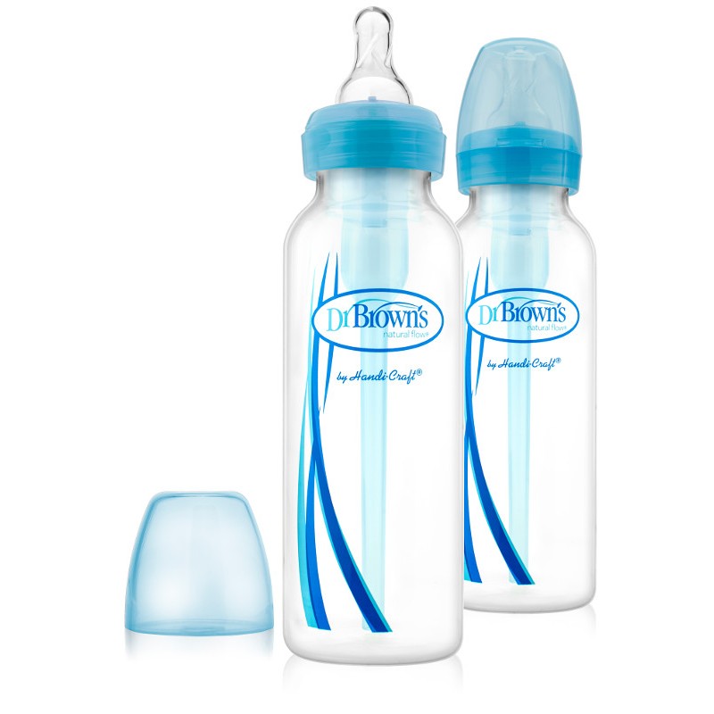Dr.Brown's biberon Options Standard 250 ml tetina 1/0m+ 2 buc/set Albastru