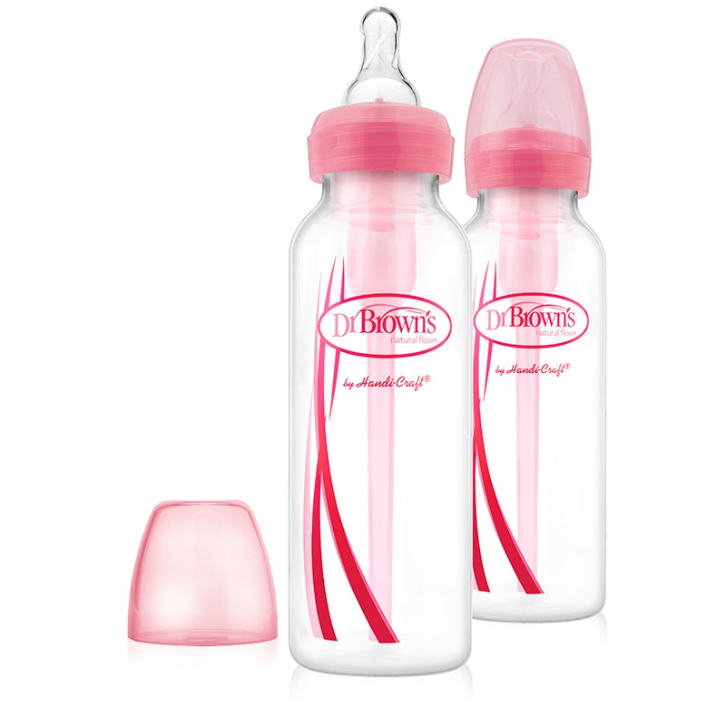 Dr.Brown's biberon Options Standard 250 ml tetina 1/0m+ 2 buc/set Roz 01 Imagine principală a produsului