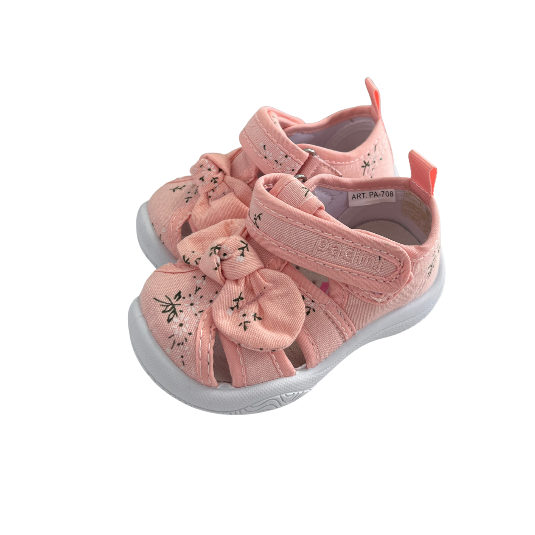 Padini tenisi fete decupati 19-24 Pink cu fundita si floricele