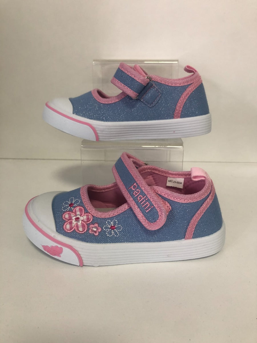Padini tenisi fete decupati 26-31 Blue cu floricele