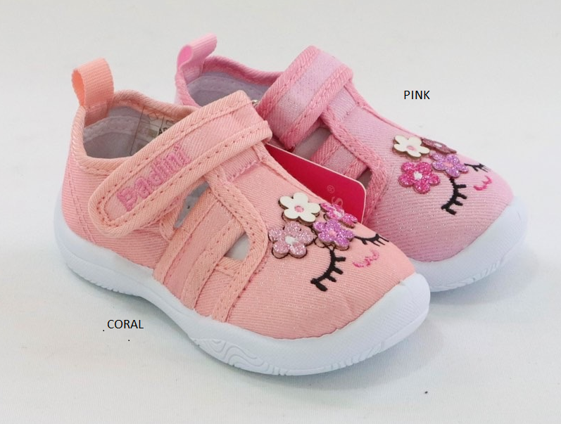 Padini tenisi fete decupati 20-25 Coral cu floricele