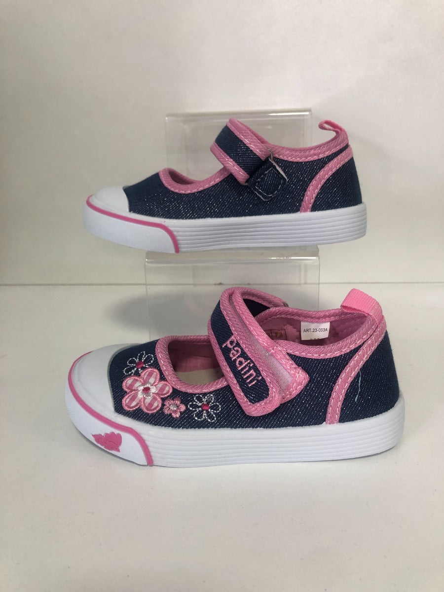 Padini tenisi fete decupati 26-31 Navy cu floricele
