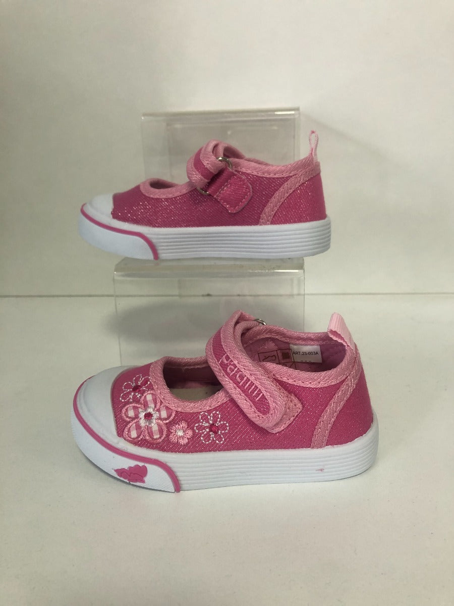 Padini tenisi fete decupati 26-31 Pink cu floricele Imagine principală a produsului