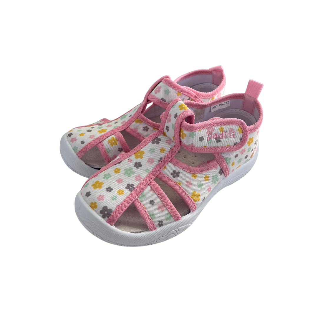 Padini tenisi fete decupati 25-30 Pink cu floreicele