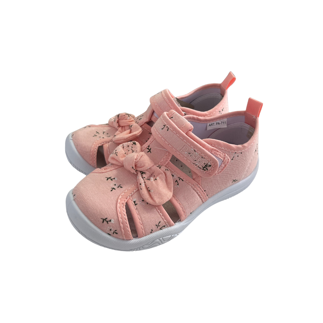 Padini tenisi fete decupati 25-30 Pink cu fundita si floricele Imagine principală a produsului