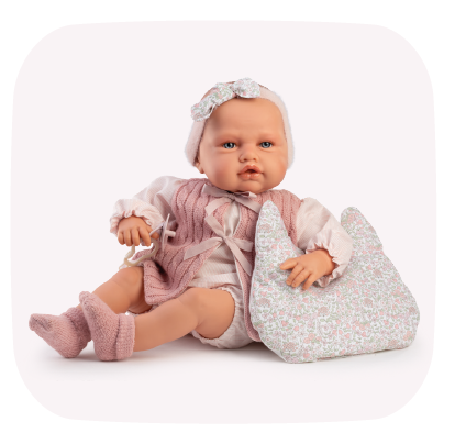 Antonio Juan Papusa Babydoo corp moale flexibil cu vesta 50 cm 3 ani+ Imagine secundară a produsului