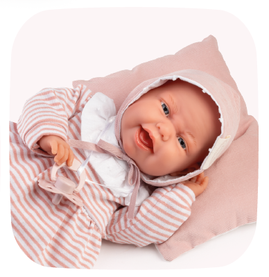 Antonio Juan Papusa bebe fetita Clara corp moale si sunete 34 cm 2 ani+