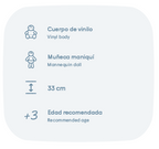 Antonio Juan Papusa Emily manechin cu corp vinil stil cosmopolitan 33 cm 3 ani+