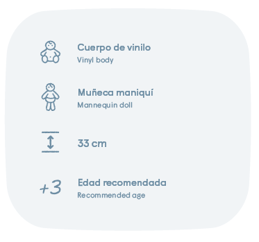 Antonio Juan Papusa Emily manechin cu corp vinil stil cosmopolitan 33 cm 3 ani+