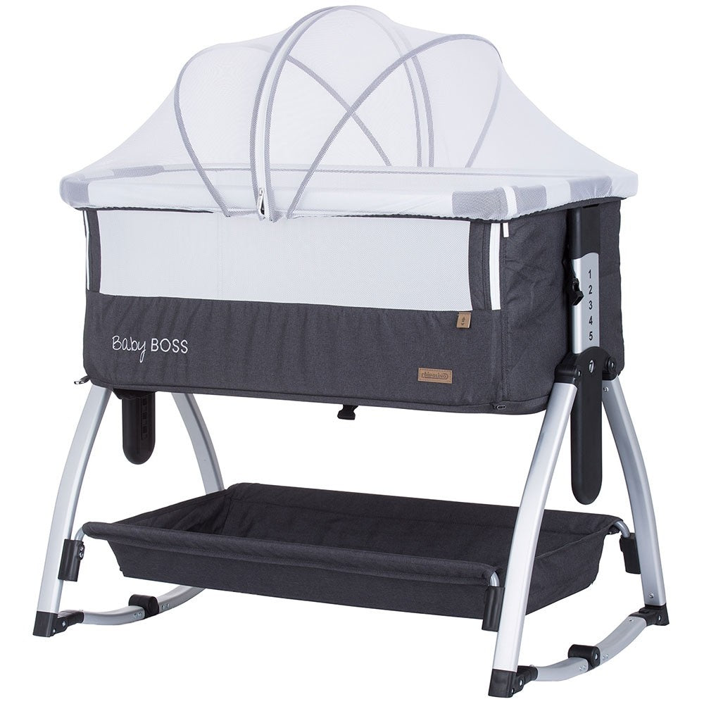Chipolino Patut Co-Sleeper Baby Boss 0m+ Anthracite Imagine principală a produsului