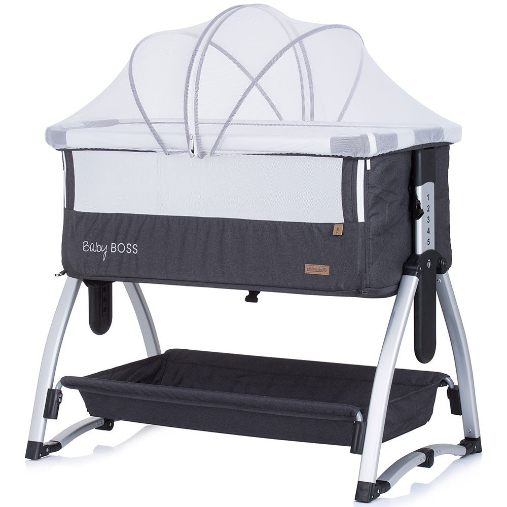 Chipolino Patut Co-Sleeper Baby Boss 0m+ Anthracite