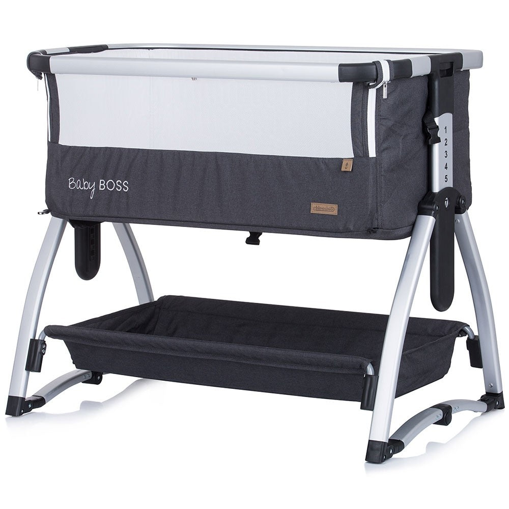 Chipolino Patut Co-Sleeper Baby Boss 0m+ Anthracite