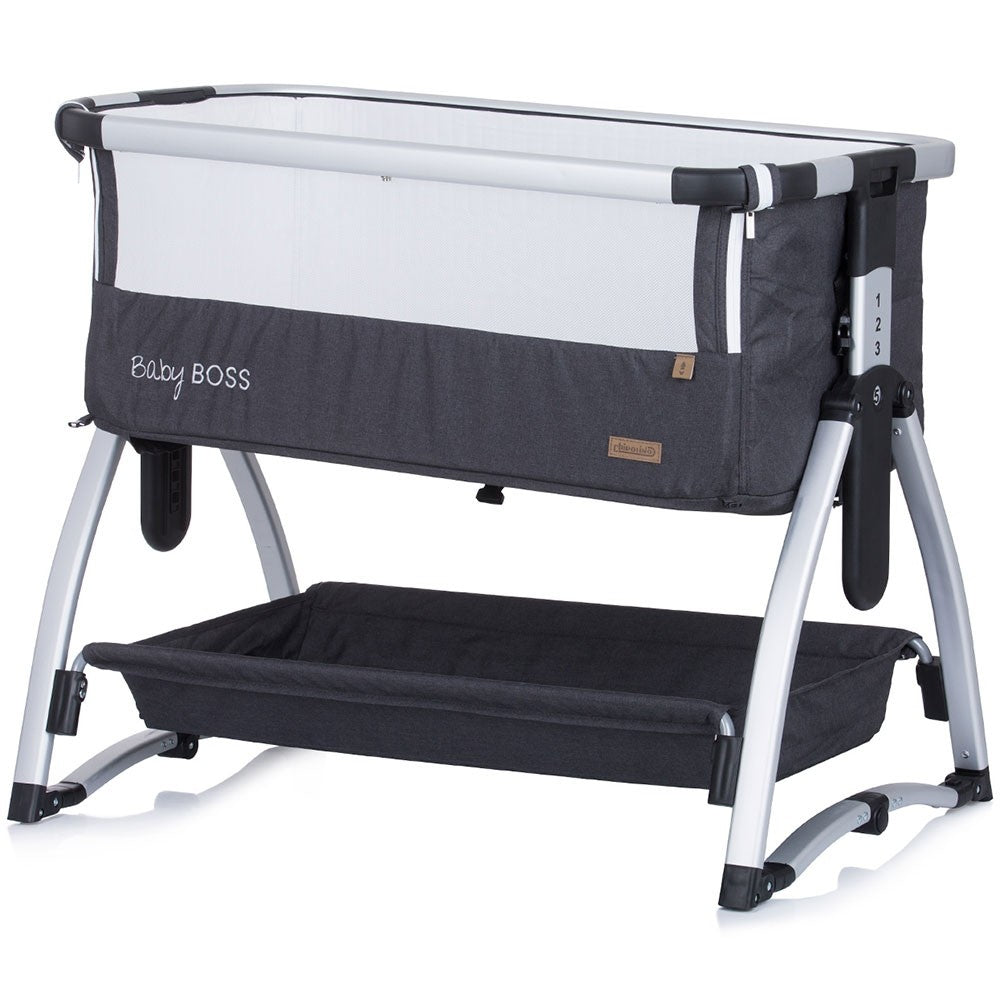 Chipolino Patut Co-Sleeper Baby Boss 0m+ Anthracite