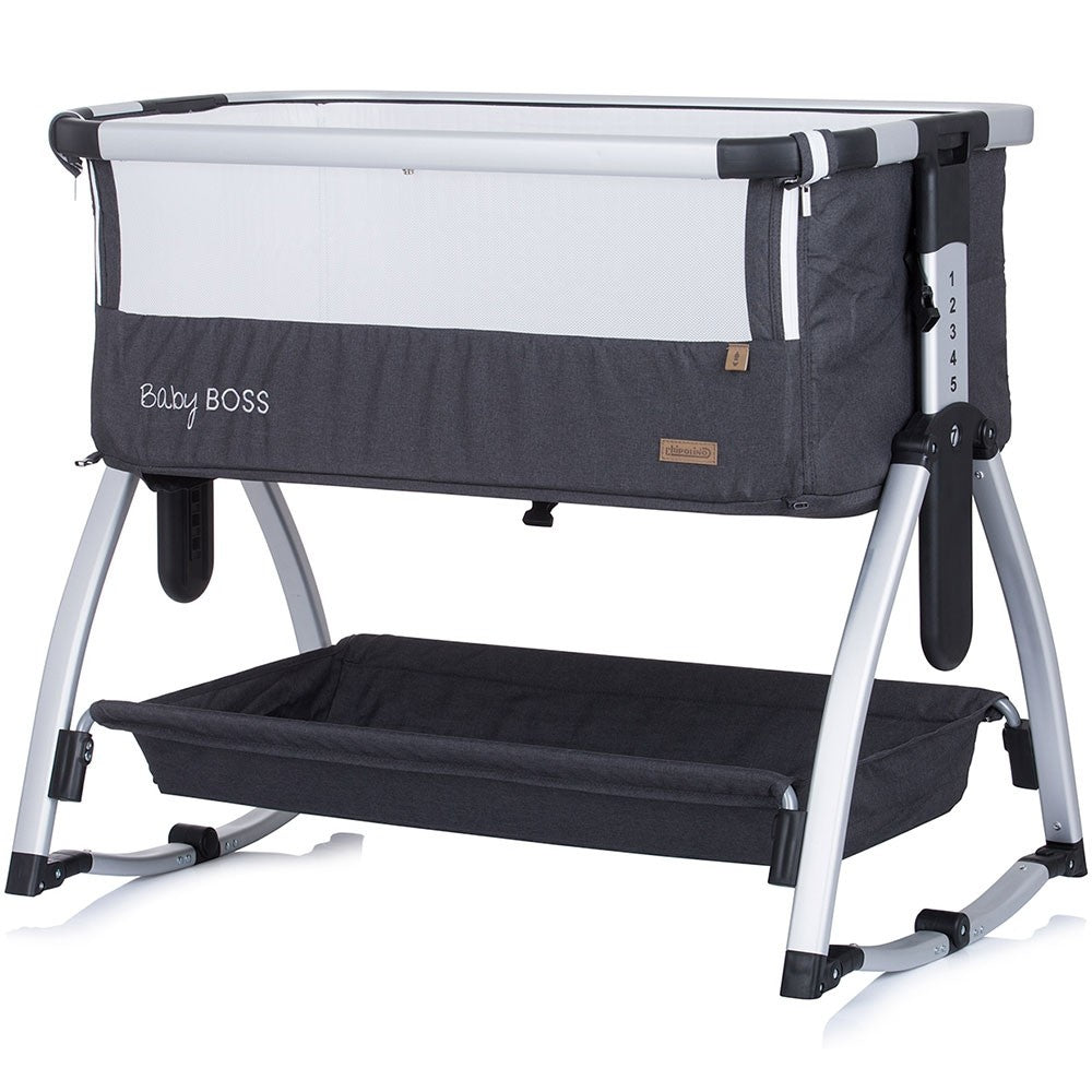 Chipolino Patut Co-Sleeper Baby Boss 0m+ Anthracite