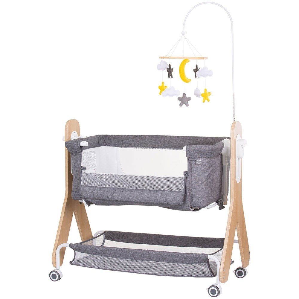 Chipolino Patut Co-Sleeper Heart 2 Heart 0m+ Graphite  Imagine principală a produsului