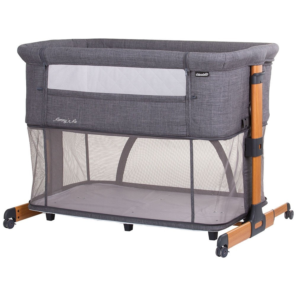 Chipolino Patut Co-Sleeper Mommy`n Me 0m+, Graphite wood Imagine principală a produsului