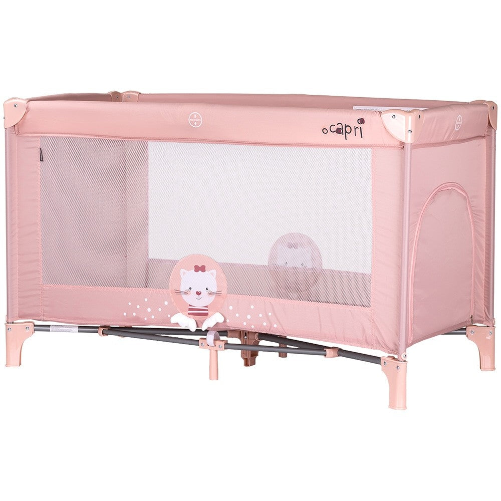 Chipolino patut pliabil Capri 0m+ Cat pink Imagine principală a produsului