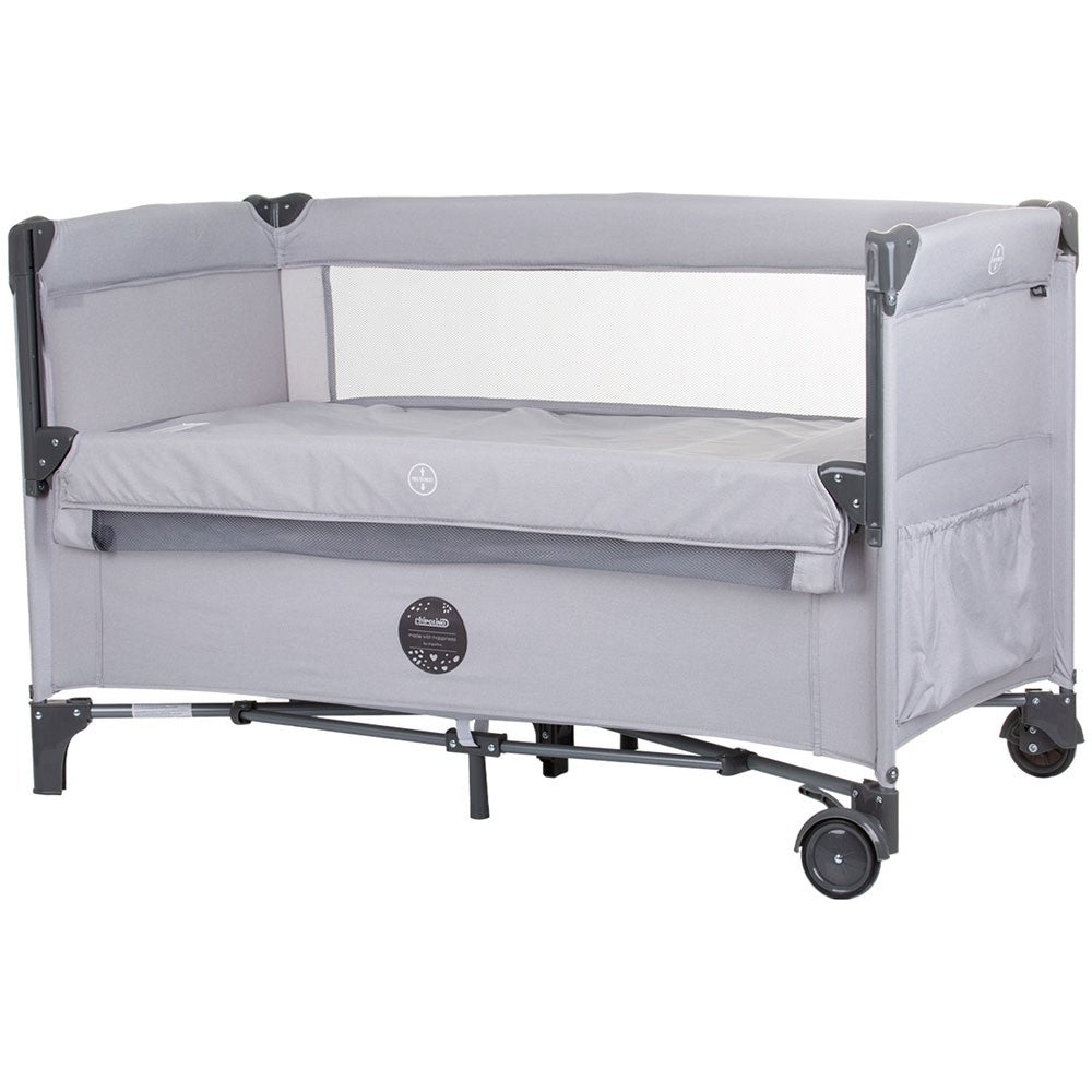 Chipolino patut pliabil Relax cu laterala culisanta 0m+ Ash grey Imagine principală a produsului