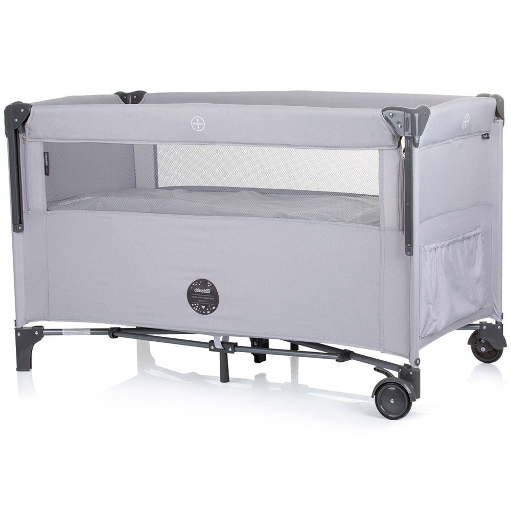 Chipolino patut pliabil Relax cu laterala culisanta 0m+ Ash grey