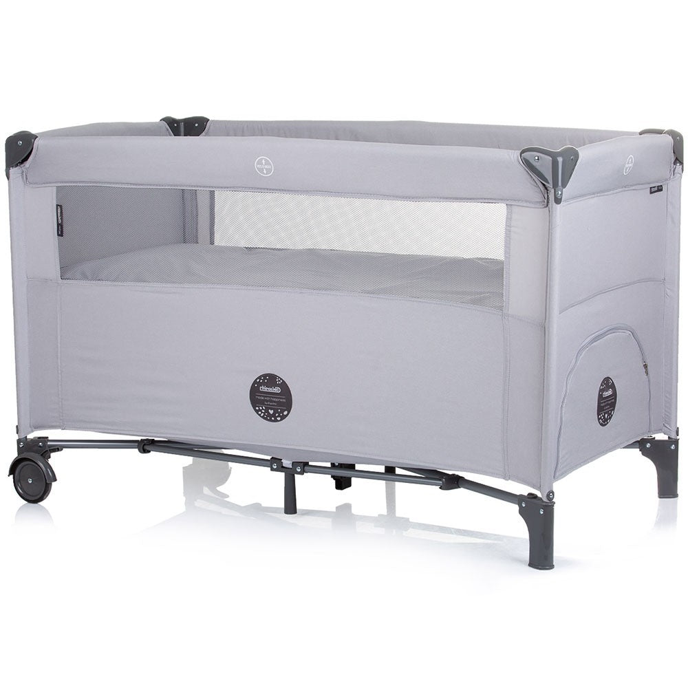 Chipolino patut pliabil Relax cu laterala culisanta 0m+ Ash grey
