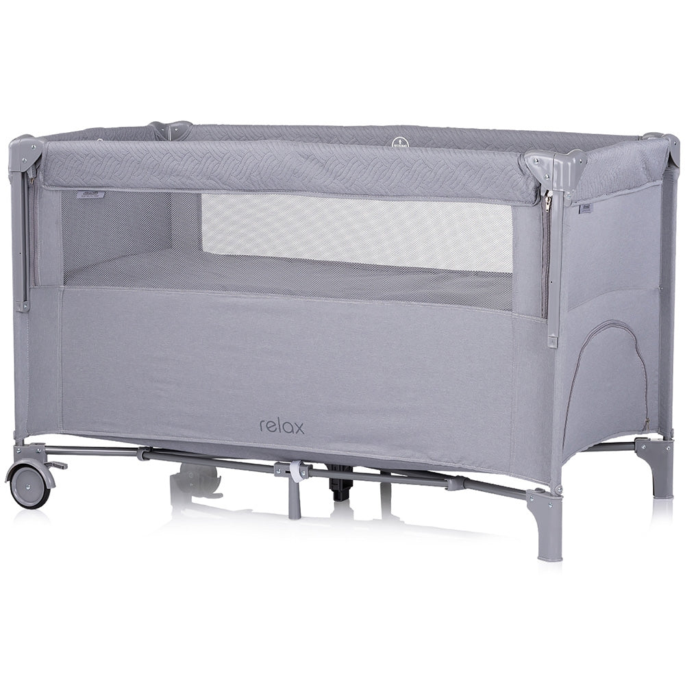 Chipolino patut pliabil Relax cu laterala culisanta 0m+ Cloud linen