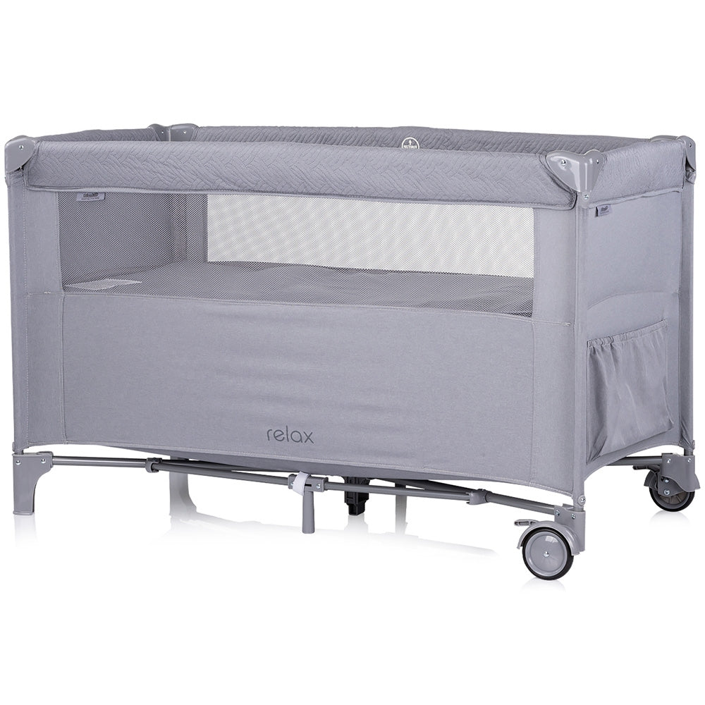 Chipolino patut pliabil Relax cu laterala culisanta 0m+ Cloud linen
