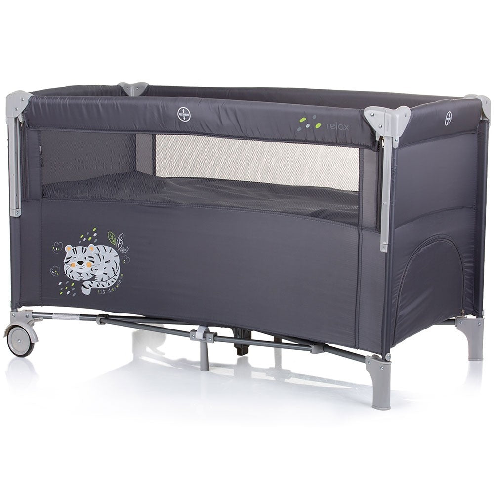 Chipolino patut pliabil Relax cu laterala culisanta 0m+ Granite 