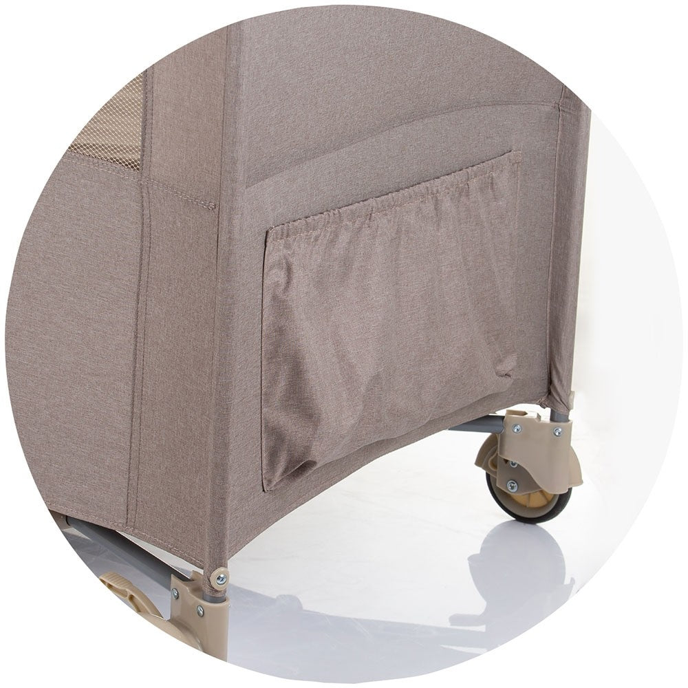 Chipolino patut pliabil Relax cu laterala culisanta 0m+ Macadamia linen
