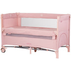 Chipolino patut pliabil Relax cu laterala culisanta 0m+ Pink marshmallow linen 