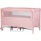Chipolino patut pliabil Relax cu laterala culisanta 0m+ Pink marshmallow linen 