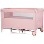 Chipolino patut pliabil Relax cu laterala culisanta 0m+ Pink marshmallow linen 