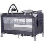 Chipolino patut pliabil cu saltea de infasat Luna 0m+ Granite