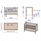 Patut din lemn 120x60 KARLY cu Girafa Venghe