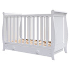 Patut din lemn cu sertar Mira 120x60 cm Alb PHMIR12ALS 01