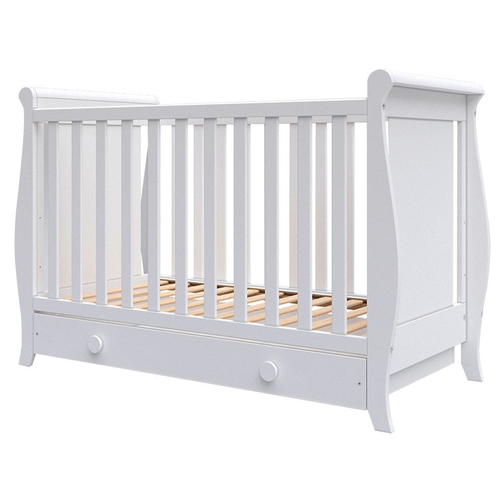Patut din lemn cu sertar Mira 120x60 cm Alb PHMIR12ALS 01
